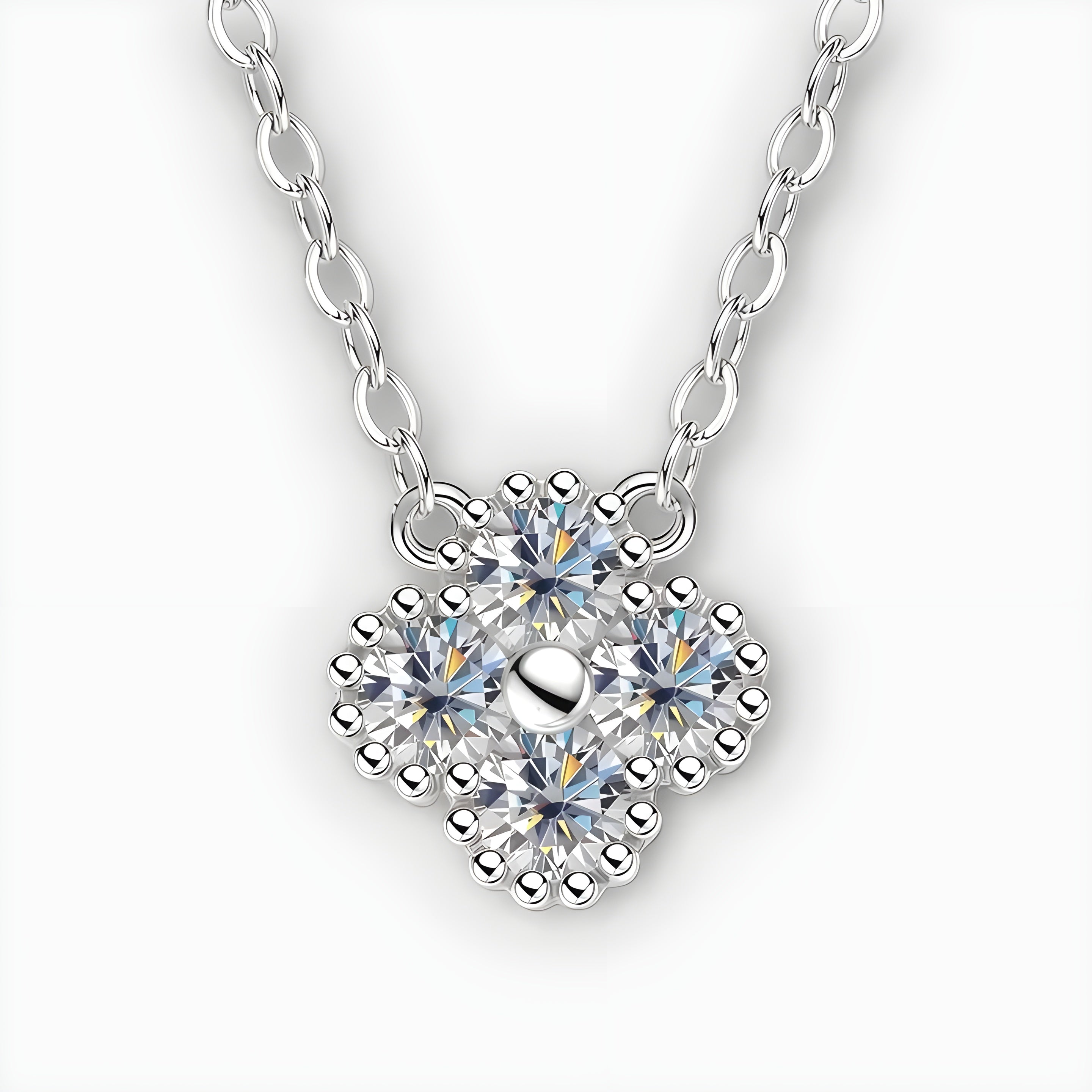 Moissanite Clover Necklace