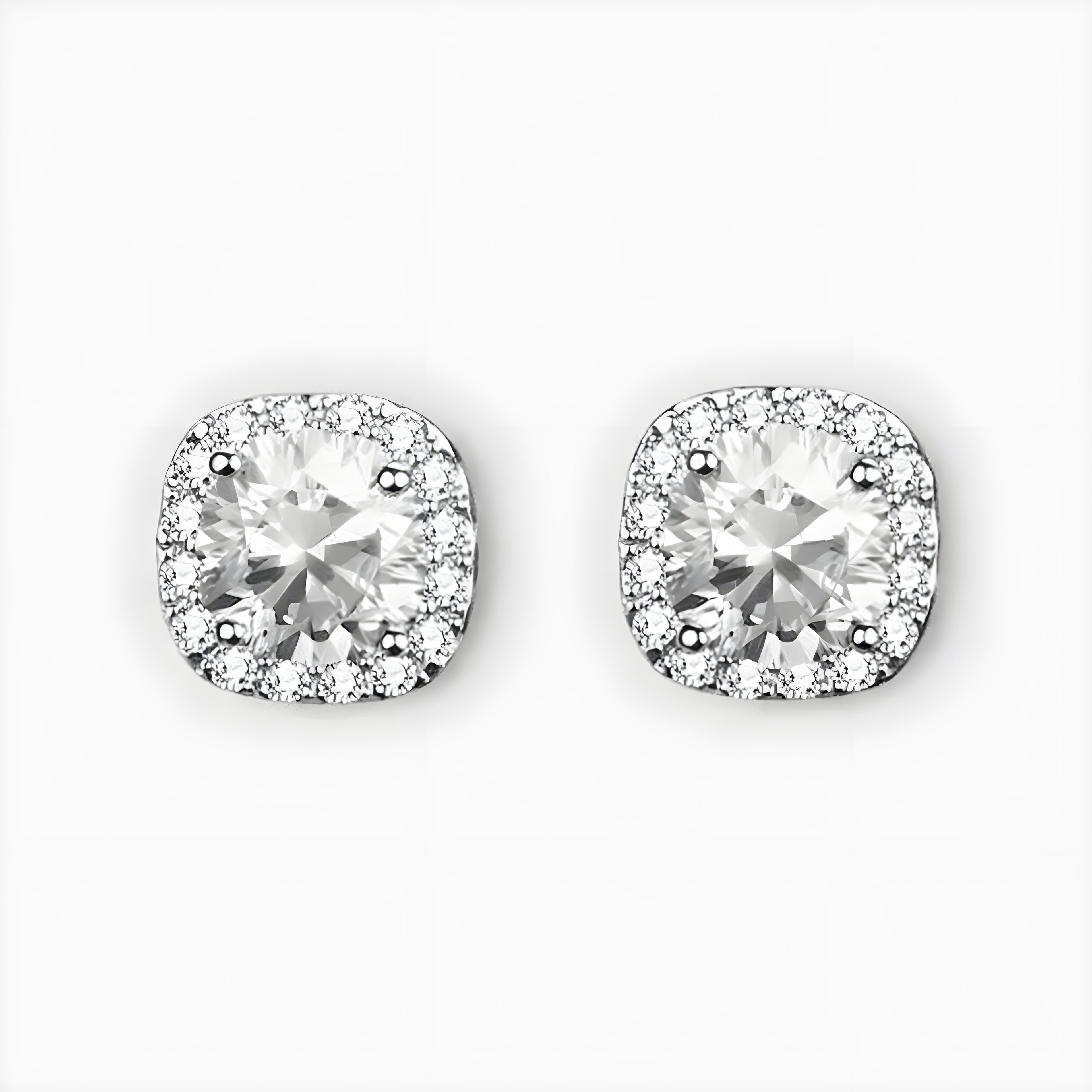 Moissanite Square Earrings