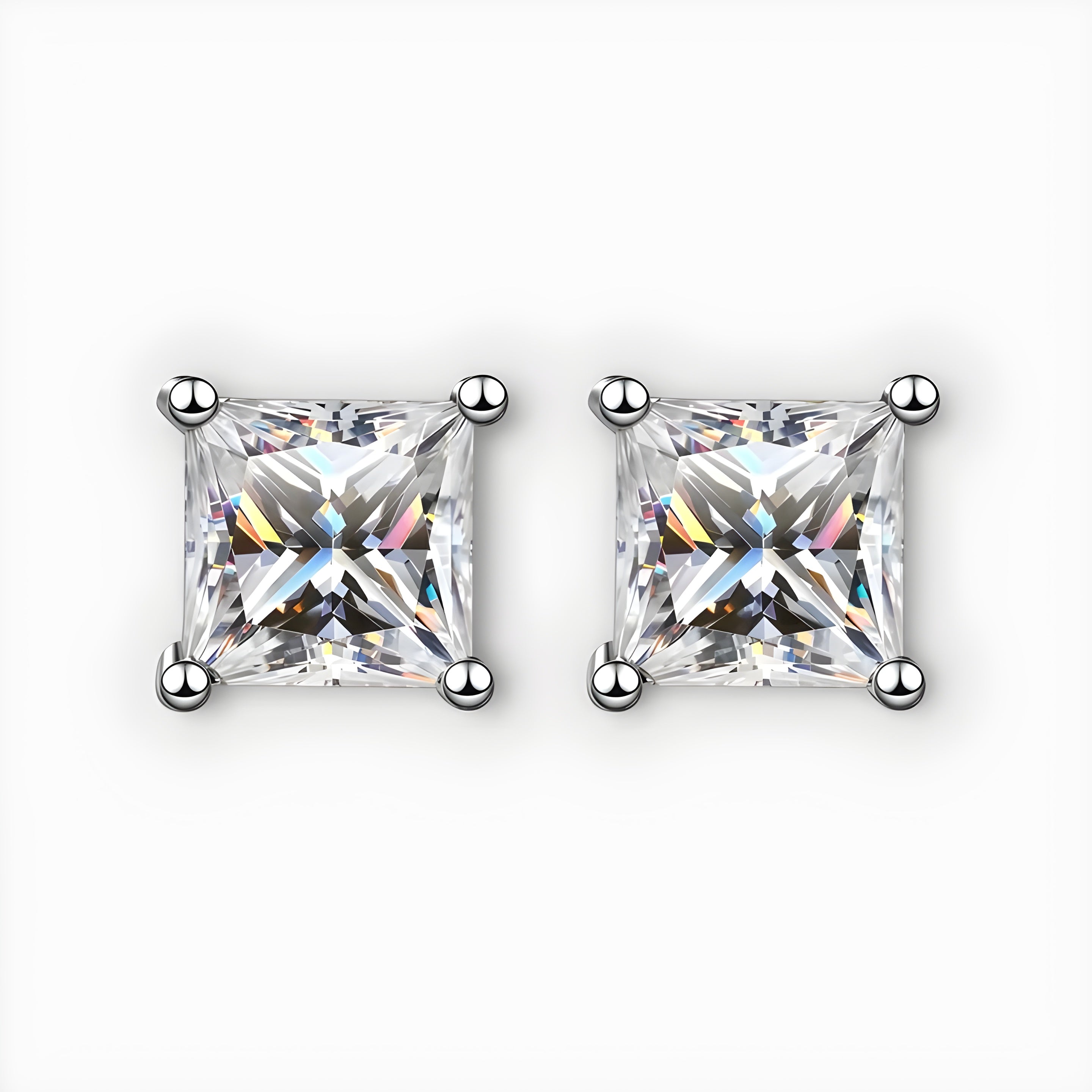 Moissanite Princess Cut Earrings